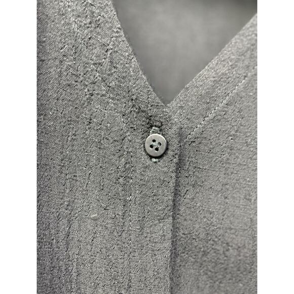 Eileen Fisher Shirt Womens Small Black Linen Blend Button Front Boxy Oversized‎ - Picture 6 of 6